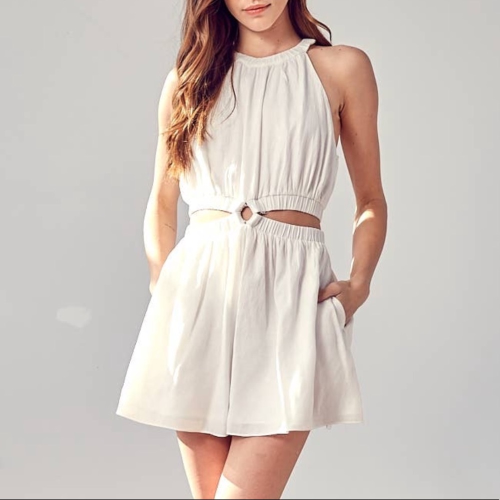 NWT White Romper With Cutouts - Picture 1 of 5